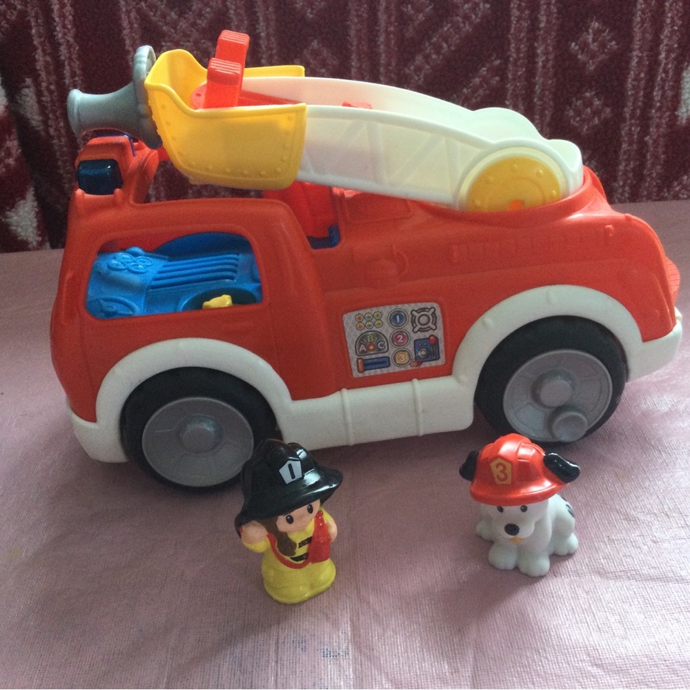 Fisher-Price Red and White Fire Truck with Figures